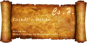 Csikár Hilda névjegykártya